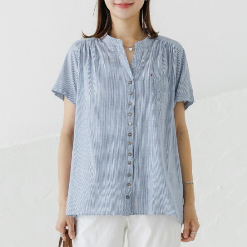 Dedra Two Button Stitch Blouse Tbe3297