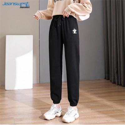 Jeanswest Women's High-Waist American Style Loose Fit Jogger Pants