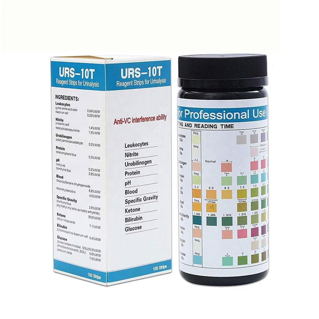 100PCS 10 Parameter Urine Test Strips Acidity Test Kit With Quick And Easy PH Testing Strips