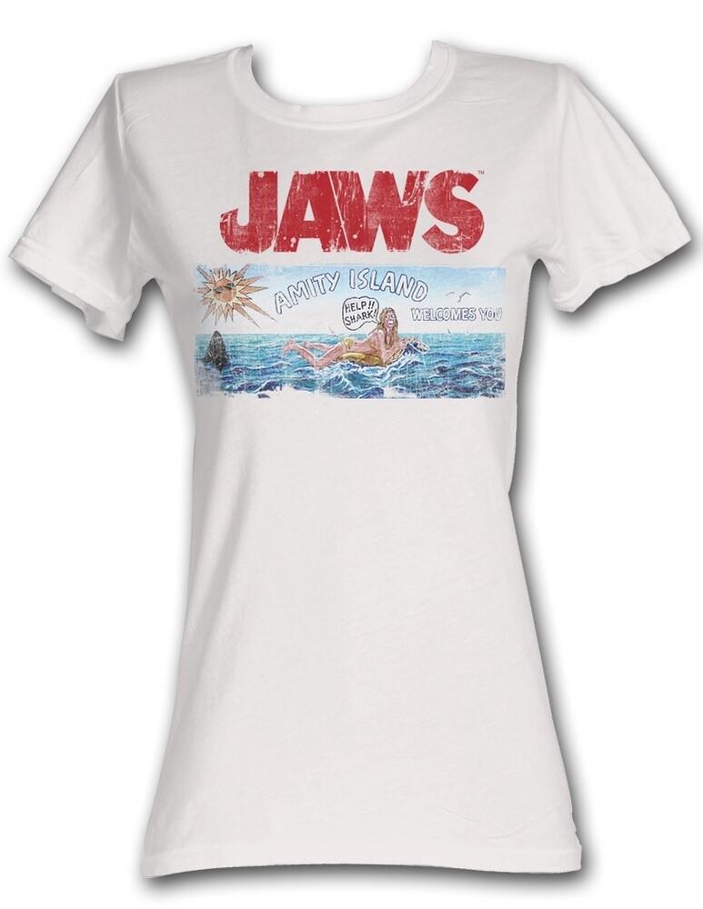 Jaws Island White Junior Women's T-Shirt