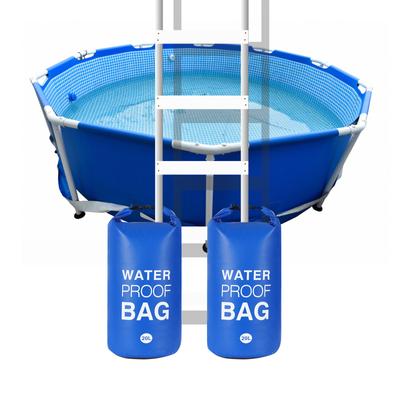 1 Stück wasserdichte Poolleiter-Gegengewicht-Sandsäcke, wasserdichte Tasche für den Außenbereich, wasserdichter Strandrucksack, PVC-Clip-Netz, 20 l, 500D