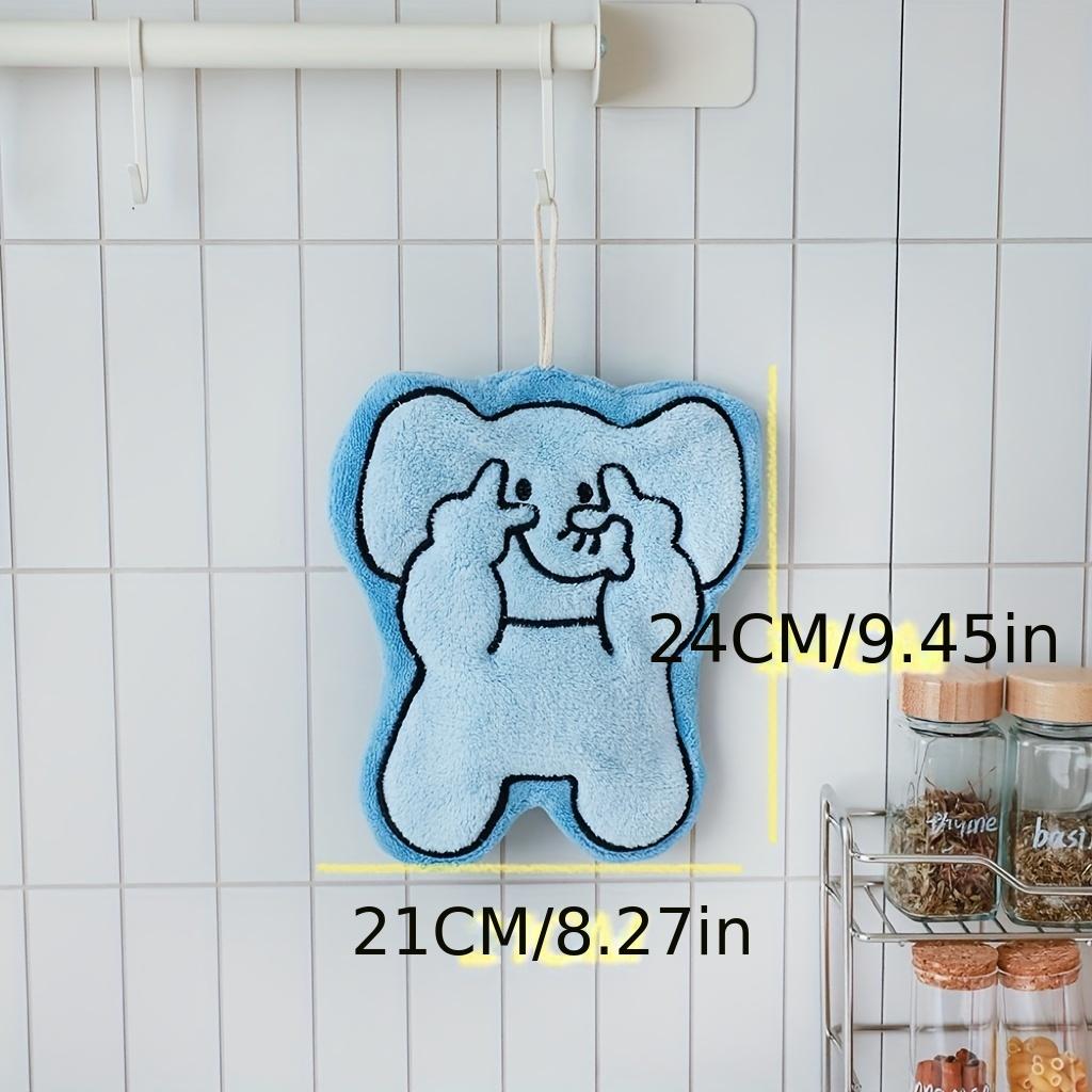 

1 шт. Очаровательные щенки слоны полотенца для рук Ультрамягкий коралловый флис, Быстросохнущие, 300 г/м² Идеально для декора ванной комнаты кухни - Современный стиль, Машинная стирка Blue Elephant Biye Hand Towel