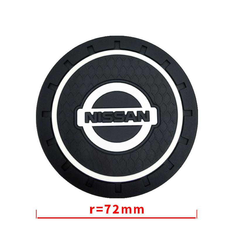 2Pcs Car Anti Slip Coaster Anti-noise Water Cup Pad Cushion Car Styling For Nissan Nismo X-trail Almera Qashqai Tiida Teana