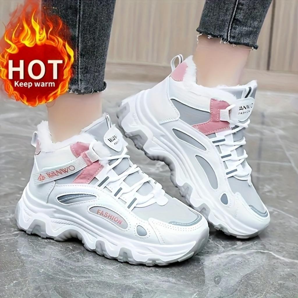 Thick and Height Increasing Women's Snow Boots for Autumn and Winter, Warm and Short Boots, Fashionable and Versatile Casual Sports Shoes