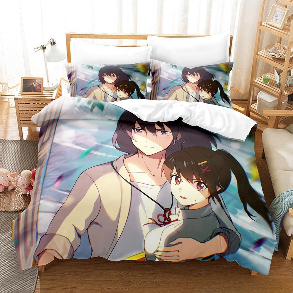 New 3D Printed Anime Suzume No Tojimari Bedding Set Single Twin Full Queen King Size Bed Set Adult Kid Bedroom Duvet Cover Sets