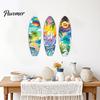 Summer Island Room Decoration 3Pcs Wooden Beach Surfboard Wall Decor, Tropical Ocean Theme Hanging Sign, Seaside Bedroom Ornament for Living Office TV