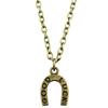 Horseshoe Charm Necklace  Animal Pendant For Horse Lovers Cowboy Western Jewelry 43cm Chain