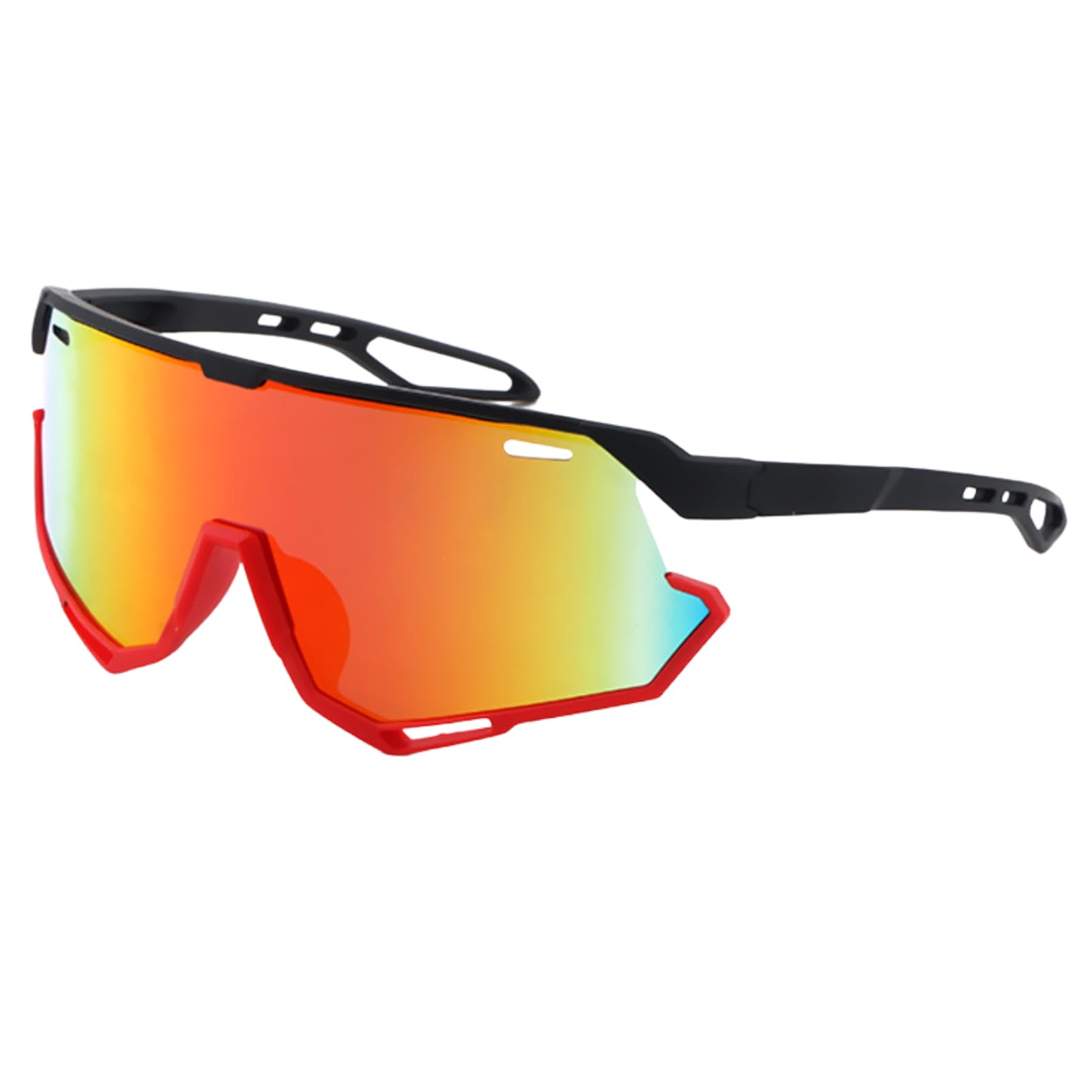 

COZENTA Sports Sunglasses for Kids and Juniors, Polarized, UV Protection, for Hiking, Tennis, and Baseball (Black & Red)