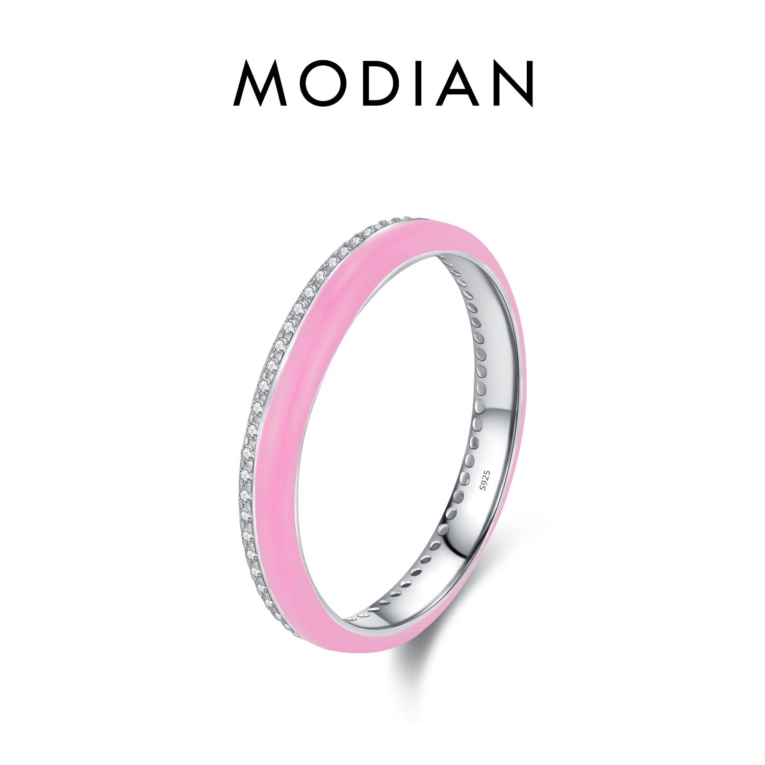 

Кольцо из стерлингового серебра 925 пробы с бриллиантом Blauw Emaille Sparkle Cz Eternity Stapelbare Feestringen Voor Vrouwen Fijne Sieraden 7 розовый