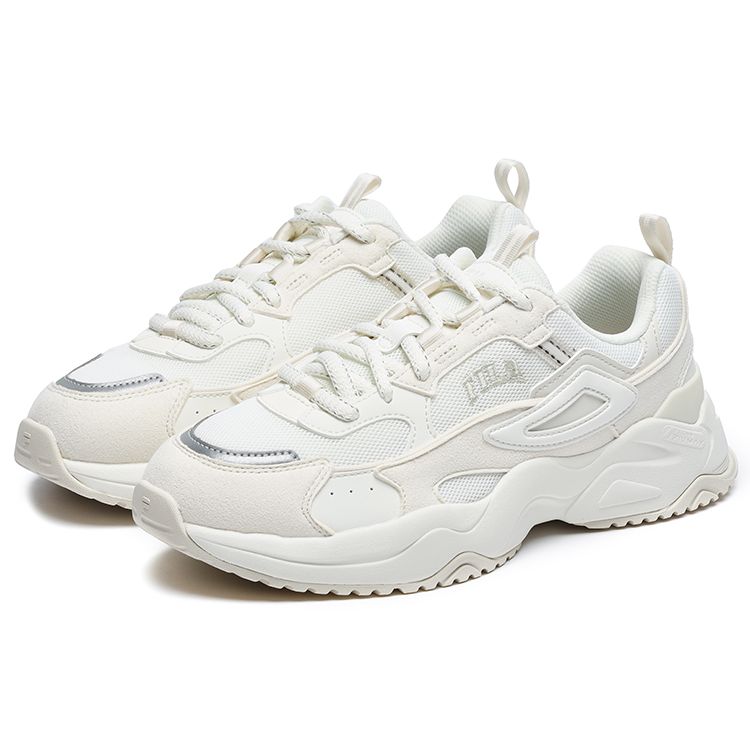 Fila Rayflide Fabric Synthetic Leather Comfortable Colorful Low-Top Lifestyle Casual Shoes Women Sneaker Tofu-White F12W242121FMT