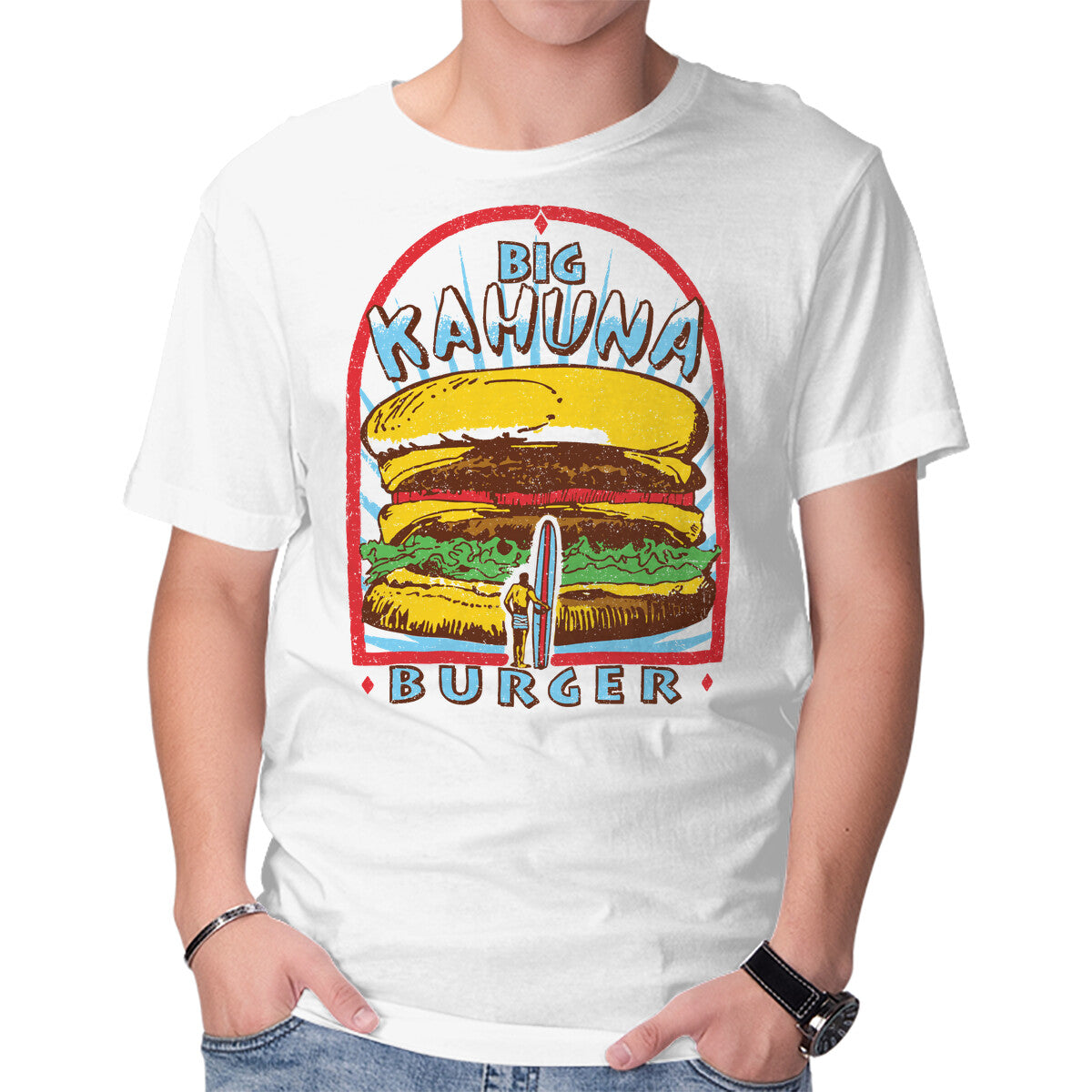 Unisex Crew Neck T-Shirt Tasty Burger Graphic Short Sleeve Casual Tee L
