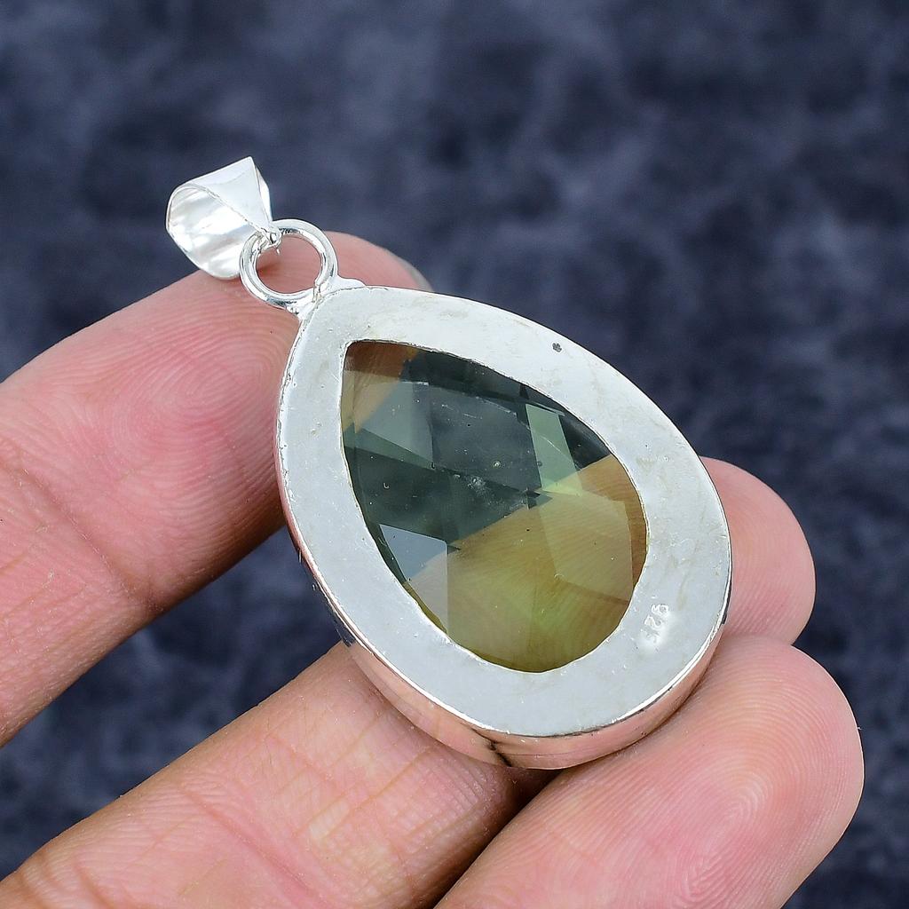 Peridot Gemstone Handmade 925 Sterling Silver Jewelry Pendant 1.97" M-3235