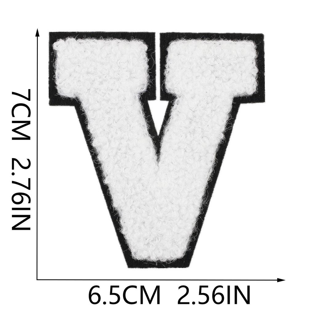 White 7Cm English Letter Embroidery Cloth Sticker Computer Embroidery Label Clothing Accessories Decorative Embroidery Sticker Ironing Stamp