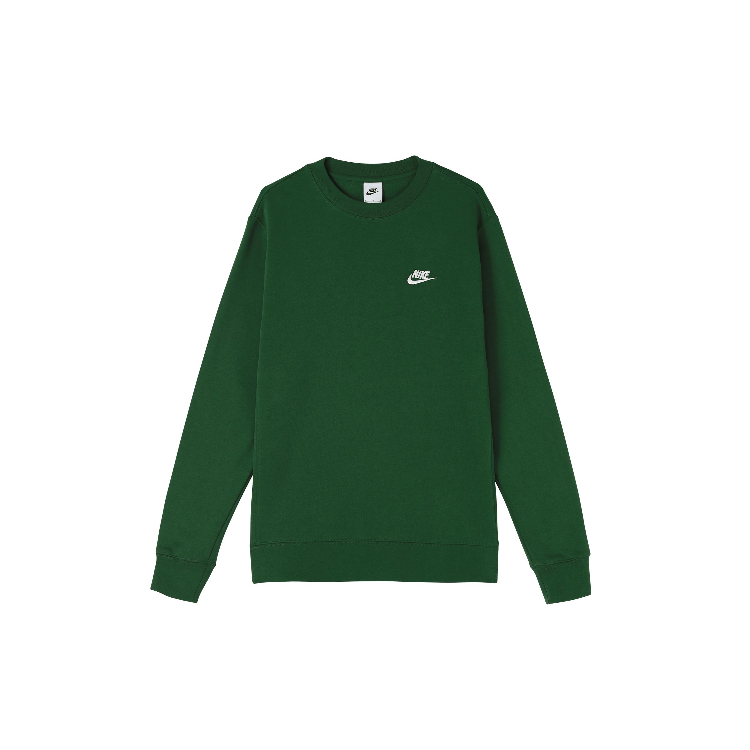 

New Nike NSW Club Men s Logo Embroidered Pullover Sweatshirt Green BV2663-341 S