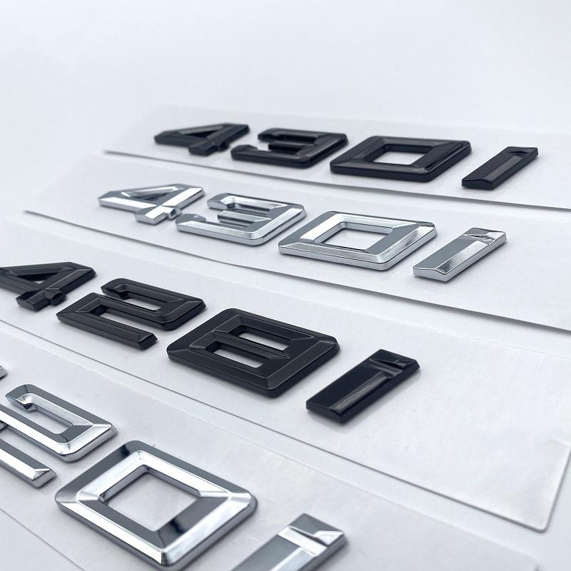AAXK1 3D Chrome Black 418i 420i 428i 430i 435i 440i Letters Numbers Emblem Sticker Car Trunk Badge F32 F33 F33 F36 G22 G23 Accessories