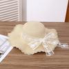 New Lace Ribbon Summer Straw Hat Bow Frills Women's Lace-trimmed Sun Hat UV Protection French-style Sun Hat