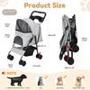 4 Wheels Pet Stroller, Foldable Cat And Dog Stroller with Mesh Windows, Cup Holder, Storage Basket, Breathable Pet Strolling Cart Holds Up To 22lbs