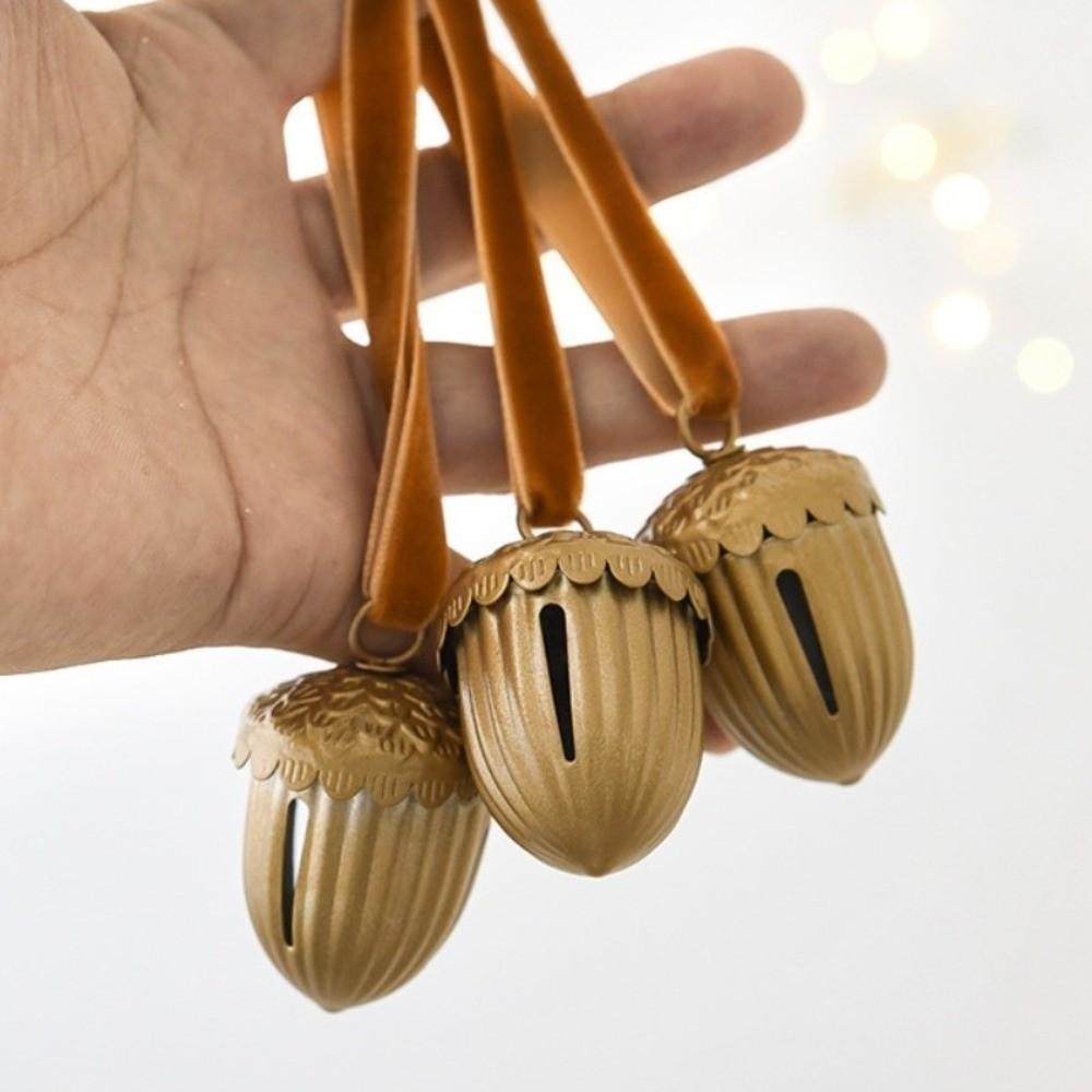 6pcs Multifunctional Iron Christmas Bell Cone Shape Pinecone Wind Chimes Bells DIY Star Jingle Bells Home Garden Decor