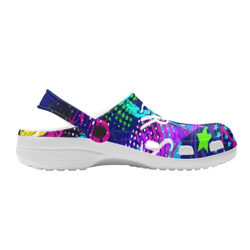 Colorful Printed EVA Clogs Lightweight Breathable Slip On Garden Shoes for Women Men Beach Pool Bathroom Home Beach Wear