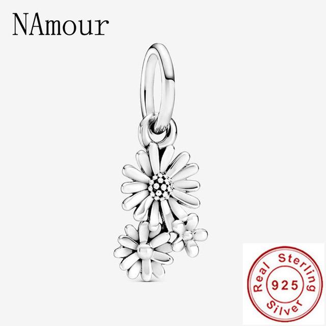 925 Sterling Silver White Openwork Musical Daisy Clip Patti Sheep Diy Fine Beads Fit Original Fashion Charm Bracelet Jewelry