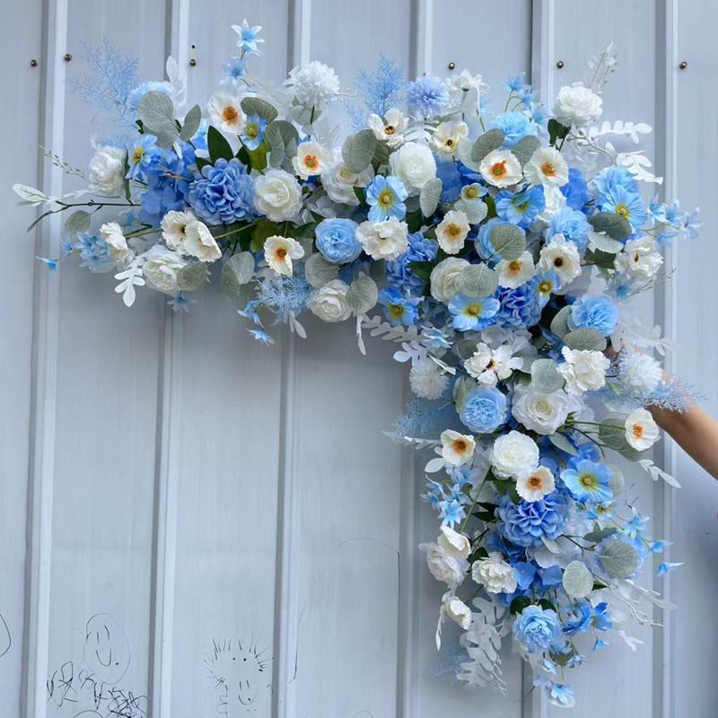 Triangular Silk Flower Wedding Arch Arrangement for Reception Background