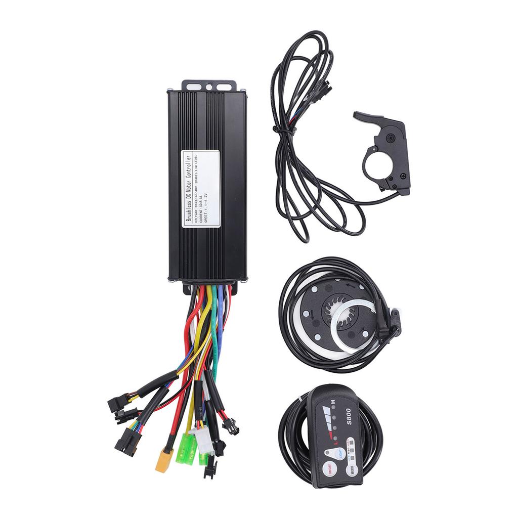 Electric Bike Controller Kit 30A Sine Wave 3 Mode Motor Controller S800 Display Panel PAS Sensor Thumb Throttle Kit 24V