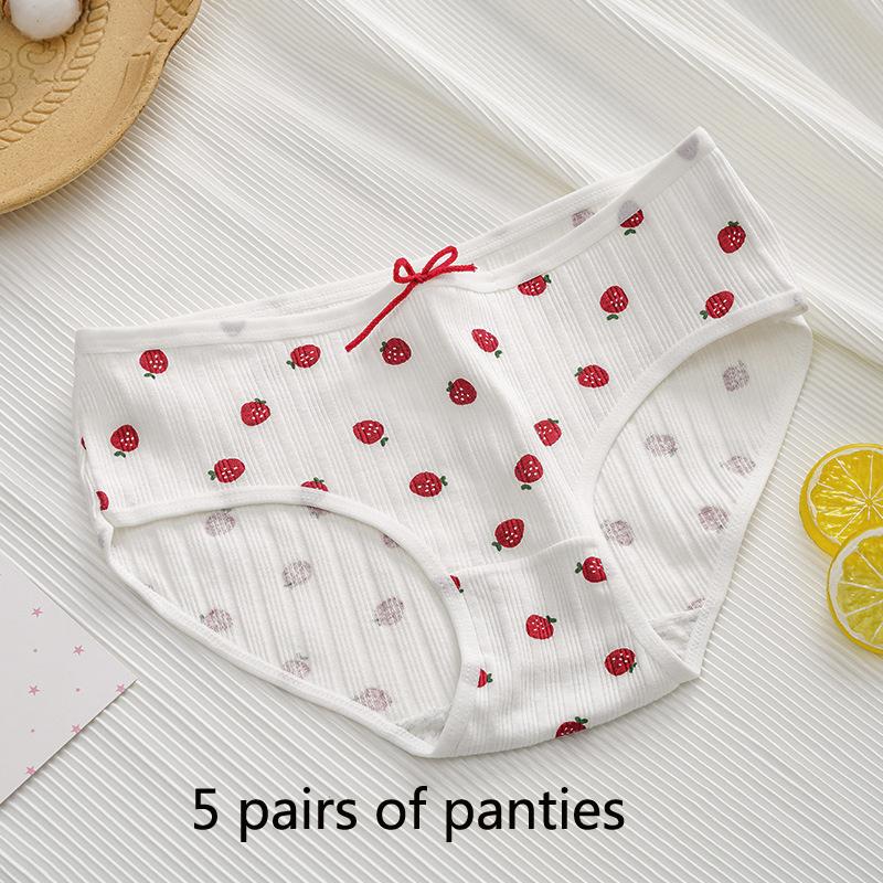 

Трусики Love Strawberry Большие красные трусики для подростков с промежностью и средней талией, студенческие треугольные трусики для вечеринок, женские трусики XL