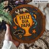 2D Flat - 1pc Round French Aluminum Sign, Vintage Decorative Plaque About "Happy Father'S Day", "Father'S Day Gift" Decorative Sign, Suitable for Dad