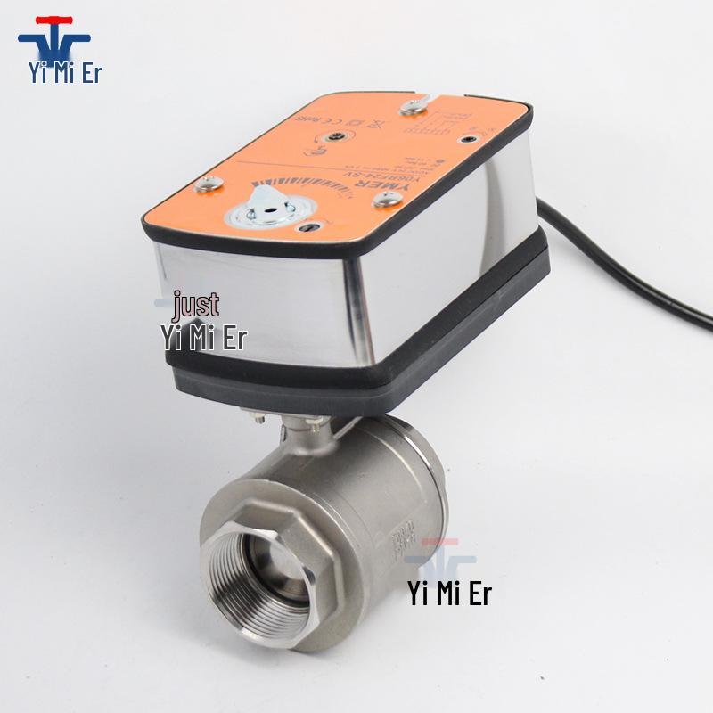 YMER Stainless Steel Electric Regulating Valve with Power-off Reset, 0-10V, 4-20mA Signal Control, Mechanical Reset
