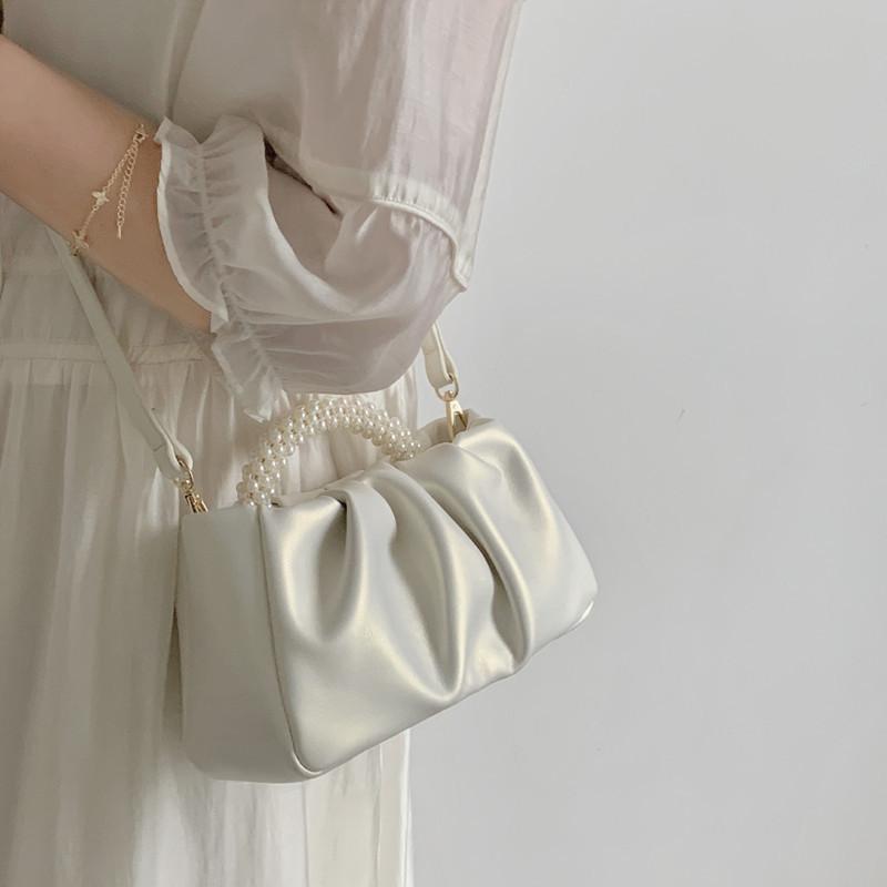 Жемчужно-розовая летняя дизайнерская ручная женская сумка — фото 4