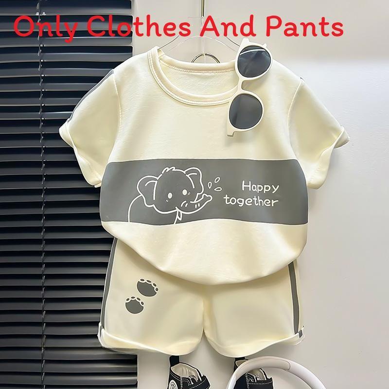 Baby Boy Girl Summer Cotton Animal Cartoon Short Sleeve T Shirt And Shorts Set For Toddler Kids