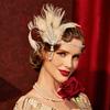 New Peacock Feather Headband 1920s Flapeer Girl Headpiece with Rhinestone Tassel Vintage Party Photography Hair Accessories