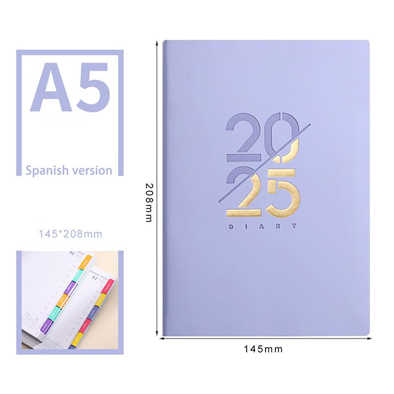 Jan 2025 To Dec 2025 Planner Notebook A5 Agenda Spanish Inner 80Gsm Monthly/Weekly/Daily School Supplies Stationery