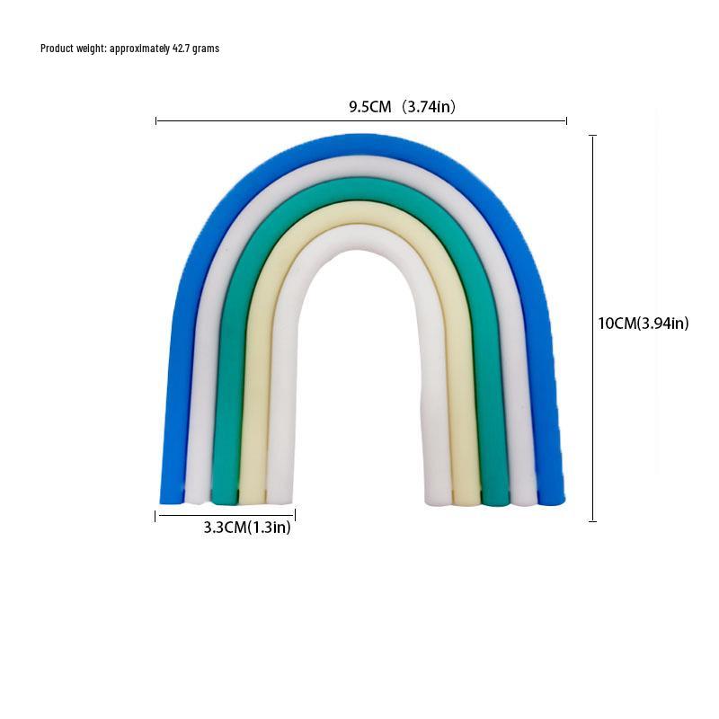 Versatile Rainbow Arch Cake Topper: Colorful Cartoon Forest Style Red Pink Rubber Ornament