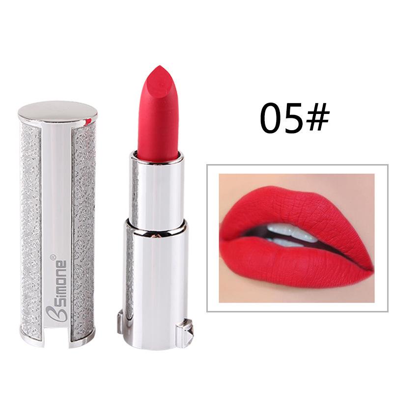 BSIMONE mała srebrna tubka matowa szminka szminka odżywcza nawilżająca antyadhezyjna szminka do makijażu