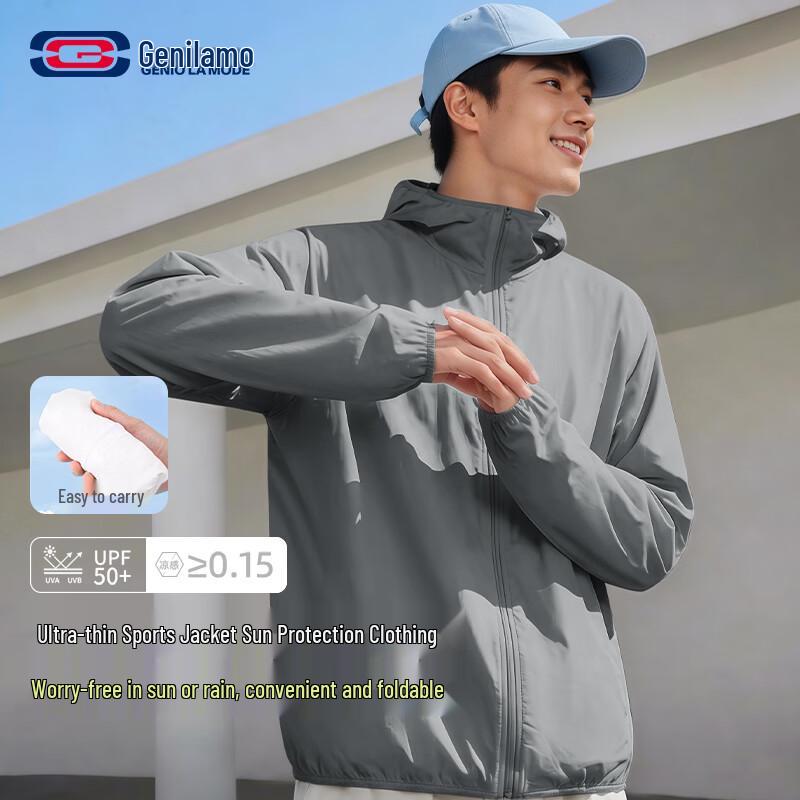 Мужская солнцезащитная куртка с капюшоном GENIOLAMODE, UPF 40+, охлаждающая 2XL