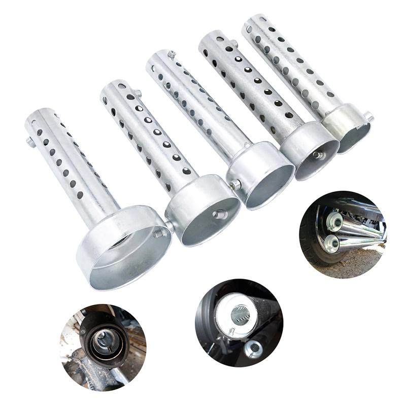 Universal Motorcycle Silver Exhaust  Noise Sound Eliminator Exhaust Adjustable Muffler  35mm/42mm/45mm/48mm/60mm