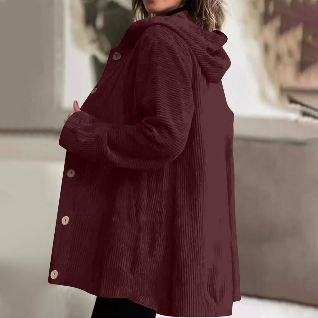 Dámská módní jednobarevná mikina s kapucí, dlouhým rukávem, knoflíkovou kapsou, volného střihu, pro běžné nošení