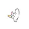 Women Colored Diamond Butterfly Pendant Simple Hollow Out Inlaid Diamond Clavicle Necklace