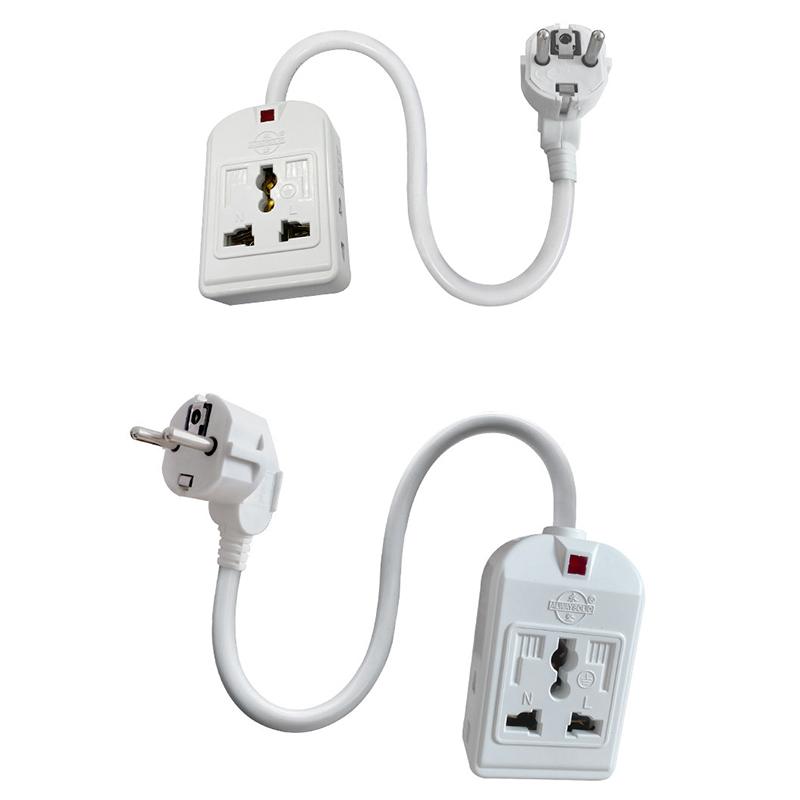Schuko Plug Power Strip 3-Outlet 7-Hole German Standard Outlet Socket Home Electronics Extension Cord 0.3/0.5/1/2/3M