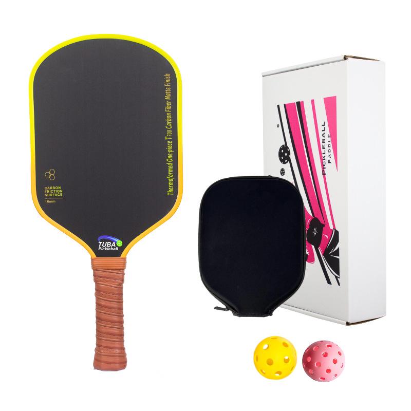 Thermally Pressed T700 Carbon Fiber Pickleball Racket Set Matte Finish 230g 42cm Length 16mm Thickness Professional Equipment