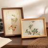 Chinese Style Picture Frame Vintage Floral Mini Photo Frame Wooden Standing Display Frame for Tabletop Wall Decor