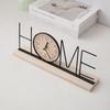 Minimalist Iron Craft Clock Creative Wood Retro Clock Simple European Desk Clock  Office Decor