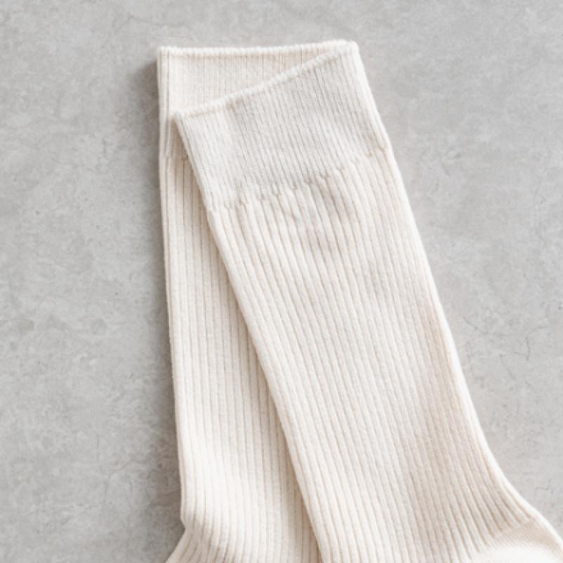 Monfoot Men S Ribbed Long Neck SockS Ivory