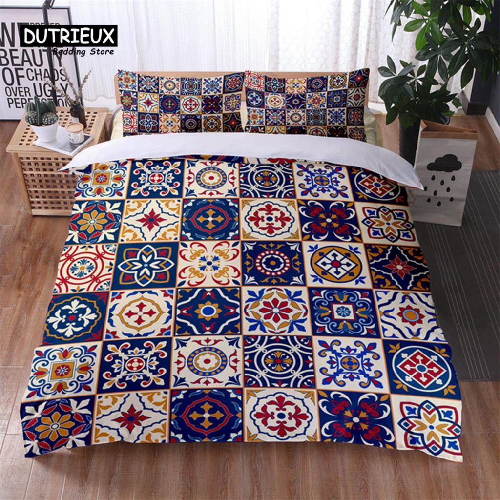 Bohemian Mandala Duvet Cover For Kids Adults Queen Size Floral Geometric Pattern 3D Print Bedding Set Pillowcases Bedroom Decor