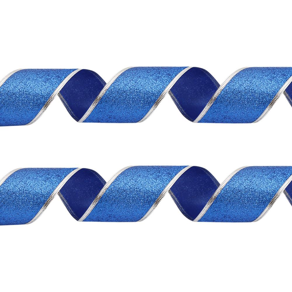 Elegant 2 Meter Colorful Glitter Ribbon For Indoor Christmas Tree And Holiday Decor