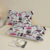 3pcs White Fitted Sheet Sets Decor For Girls Room Cosmetics Makeup Brushes Lips Perfume 3D Printed Flat Sheet With 2 Pillowcases