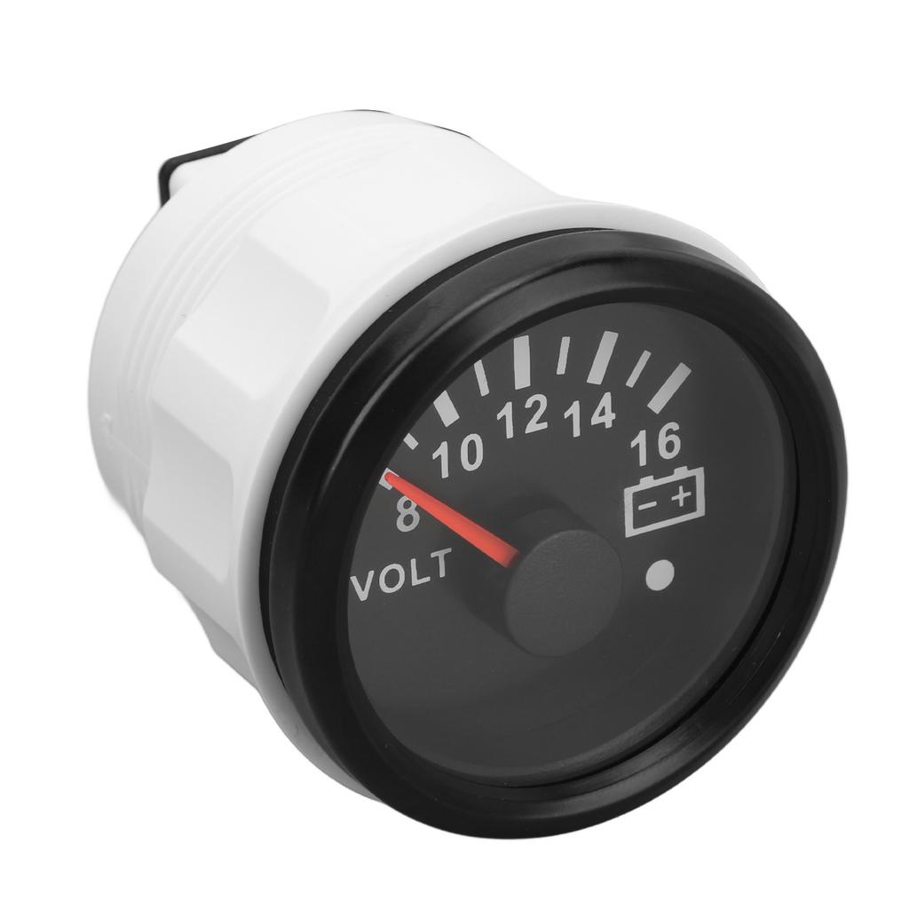52MM Boat Voltmeter DC9 To 32V Pointer Voltage Gauge with Colorful Backlight for RVs Yachts Fishing Boats Ships Black