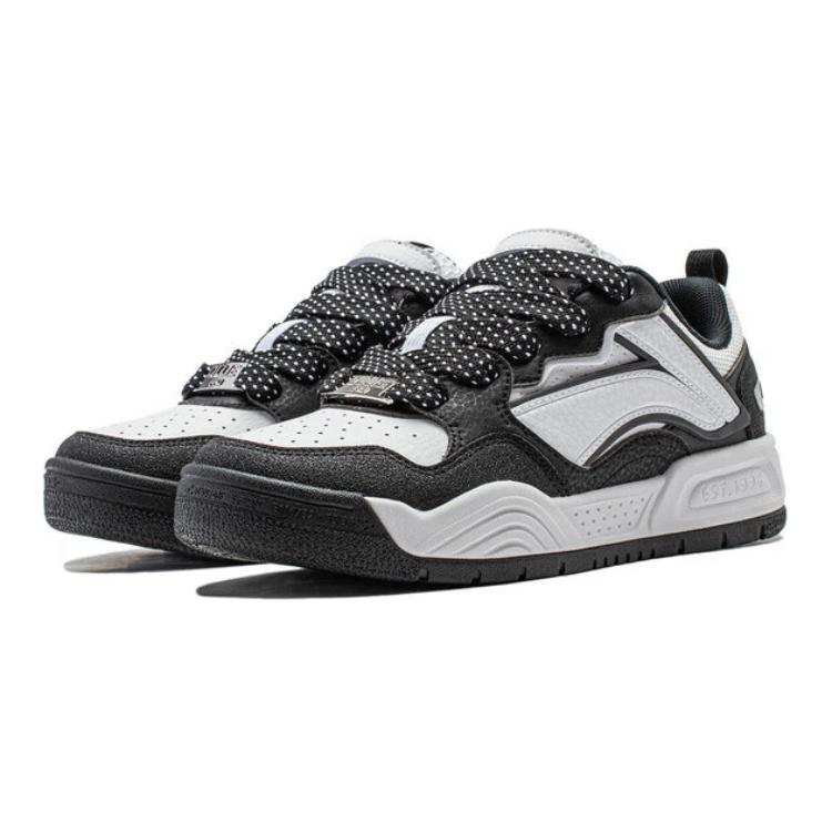 Li Ning Comfortable Versatile Non-Slip Durable Low-Top Casual Shoes Kids sneaker White Black YKCU012-5