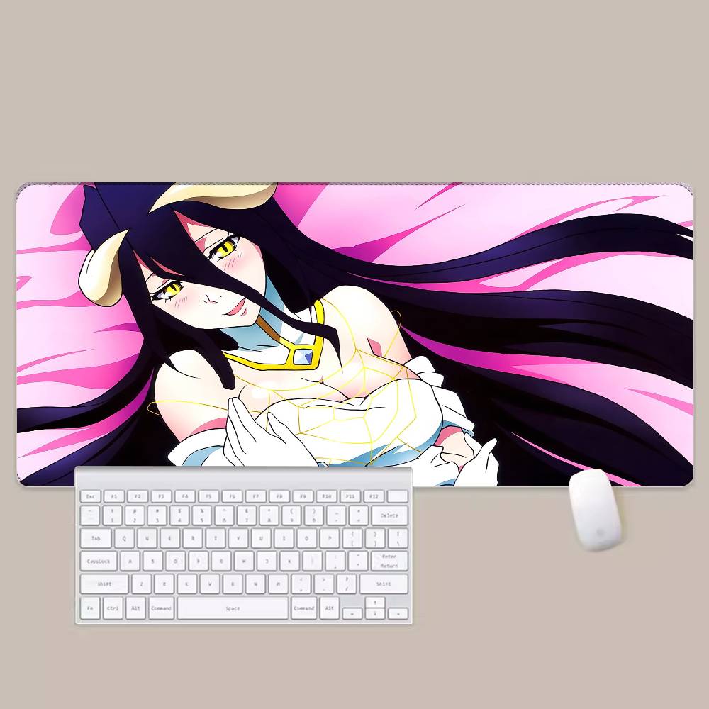 O-Overlord Albedo Anime Mouse Pad Rubber Thicken Overlock Gaming Table Mat Office Computer Keyboard Pad PC Mousepad